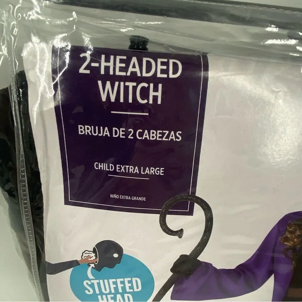 Two-Headed Witch Kids Halloween costume Costume - Purple and Black size L